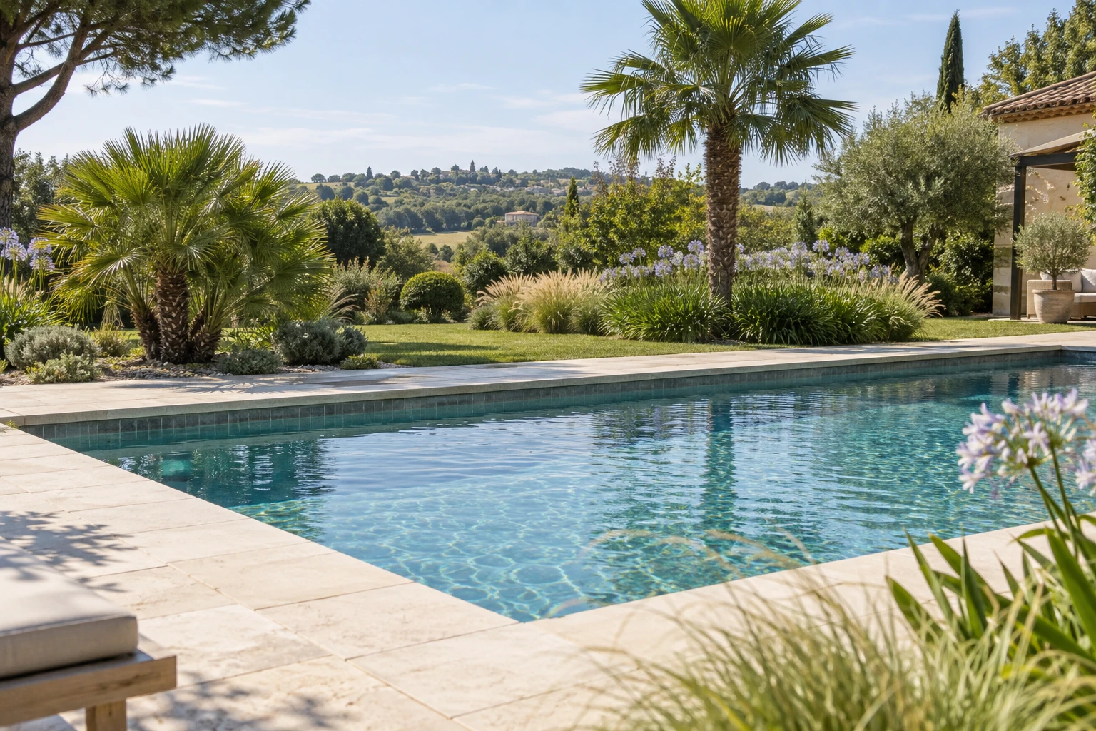 Palmier autour de la piscine : variétés, distance et entretien
